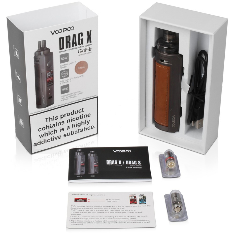 Voopoo Drag X 18650 Mod E Cigarette Starter Kits 4.5ml Vinci Coil Single 18650 Battery 80w