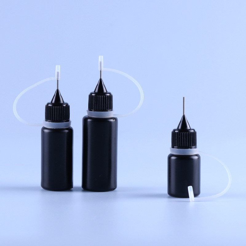 Black PE Needle Cap Tip Empty Ejuice Vape Juice Bottle Light Resistant Silicone Ring