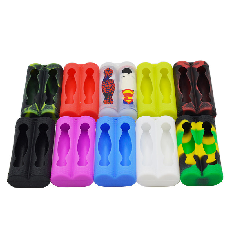 Two Battery Cover Protective E Liquid Vape Pod Case Colorful Silicone 18650 Battery
