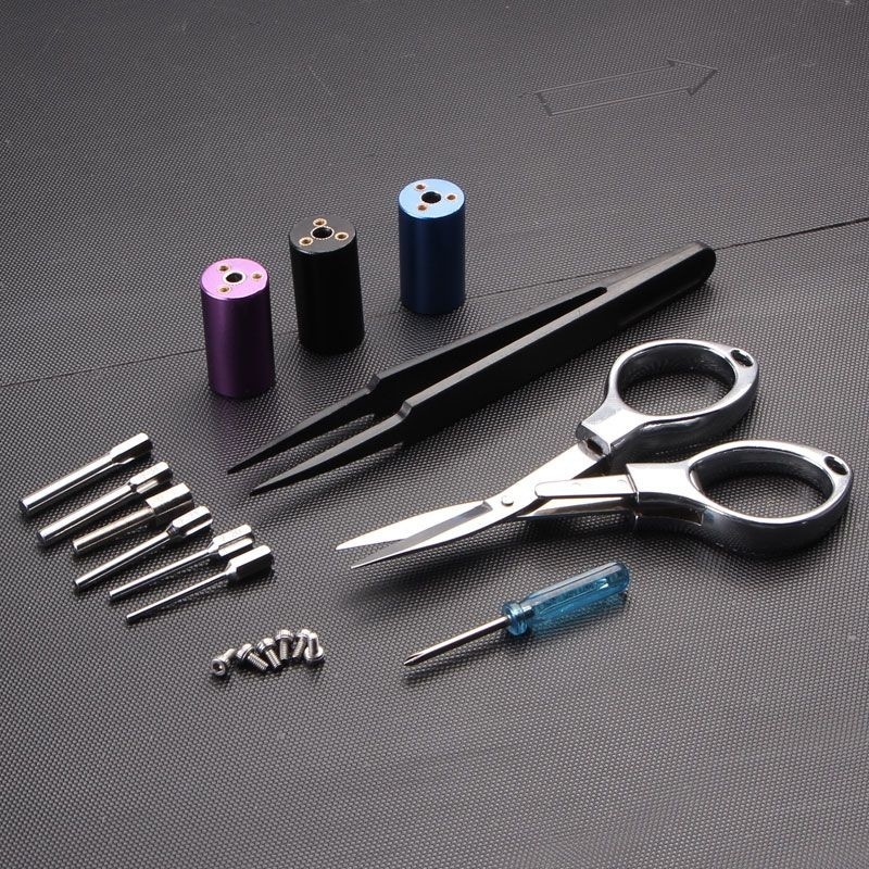 Electronic Cigarette Accessories Coil Vape Winder Tool Kit DIY Vaping Sub Ohm Tools Tweezers 6 - In - 1