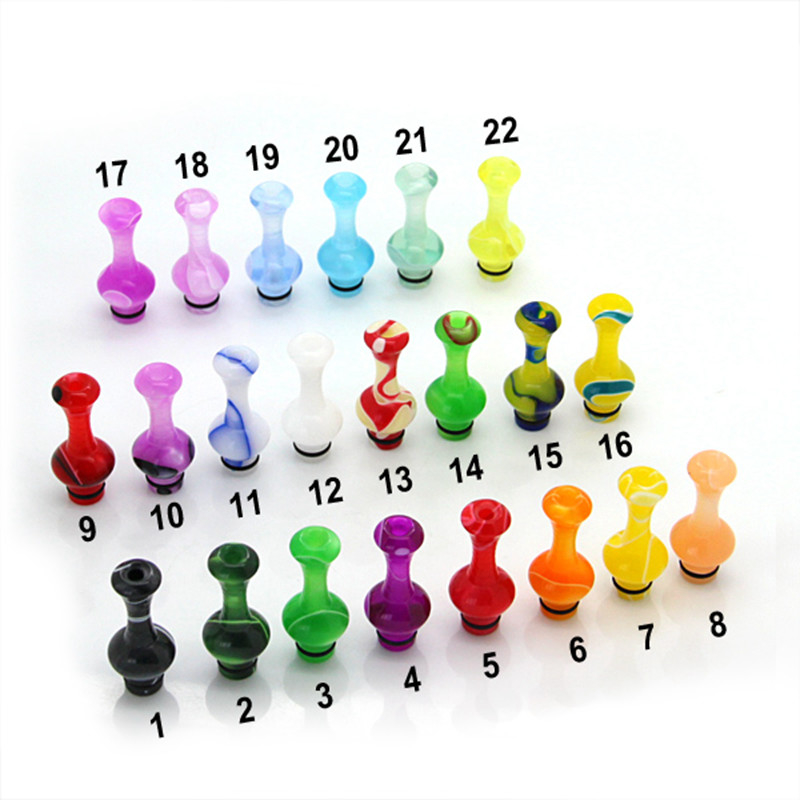Acrylic Colorful Vase Shape Vape Drip Tips 510 Mouthpiece Simple Package