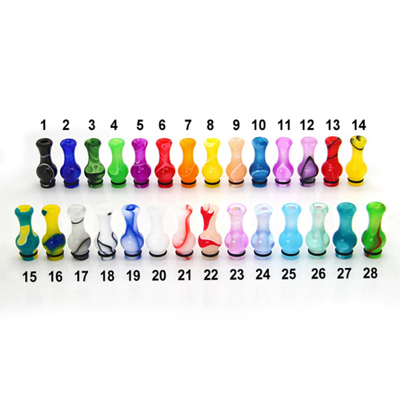 Acrylic Colorful Vase Shape Vape Drip Tips 510 Mouthpiece Simple Package
