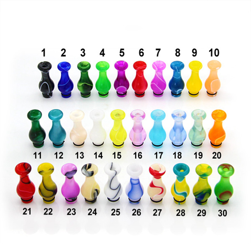 Acrylic Colorful Vase Shape Vape Drip Tips 510 Mouthpiece Simple Package