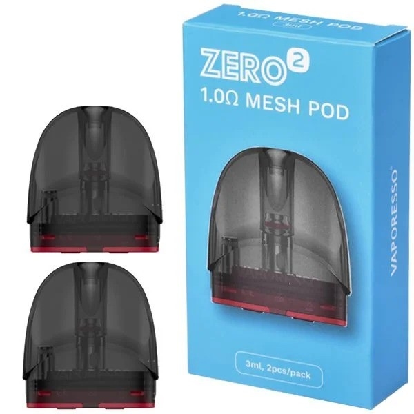 2pcs Mesh 1.0ohm Vaporesso Zero 2 Cartridge Visible Pod PTF Filling System